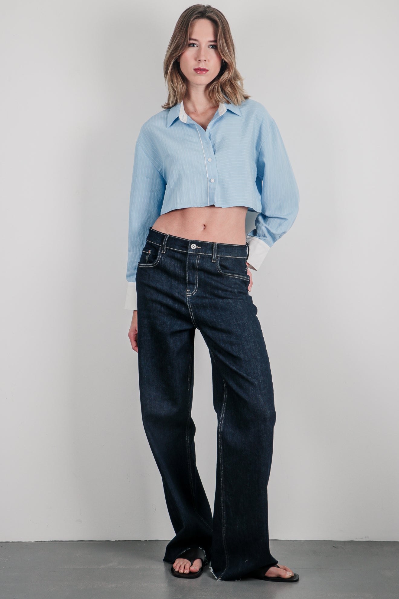 Ριγέ πουκάμισο cropped