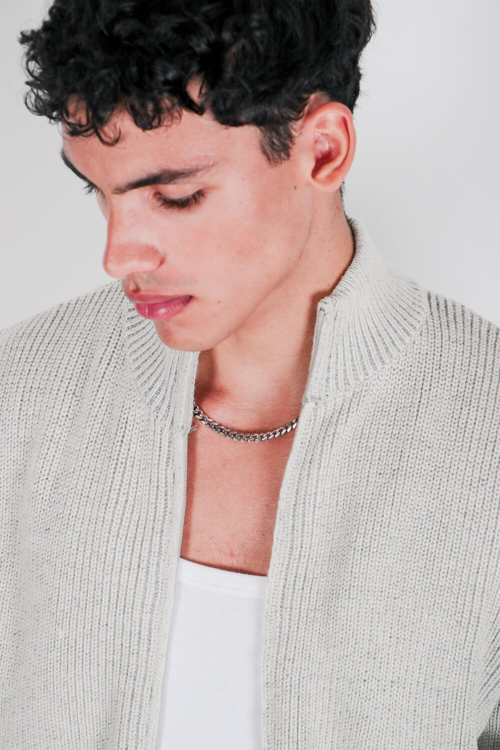 Πλεκτή ζακέτα με ανάποδη πλέξη