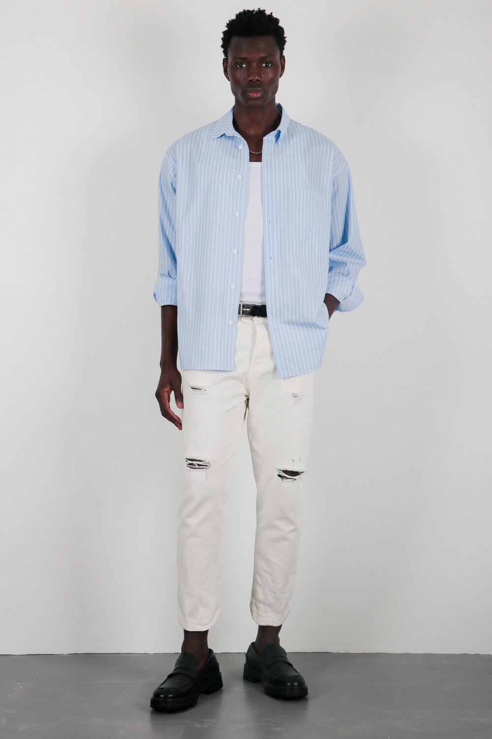 Ριγέ πουκάμισο με τσέπη