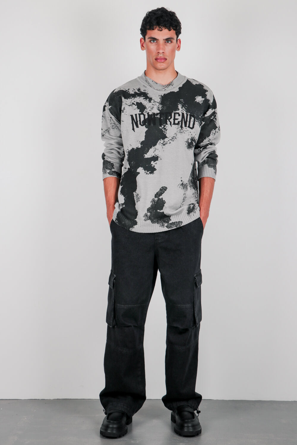 Πλεκτή μπλούζα με τύπωμα