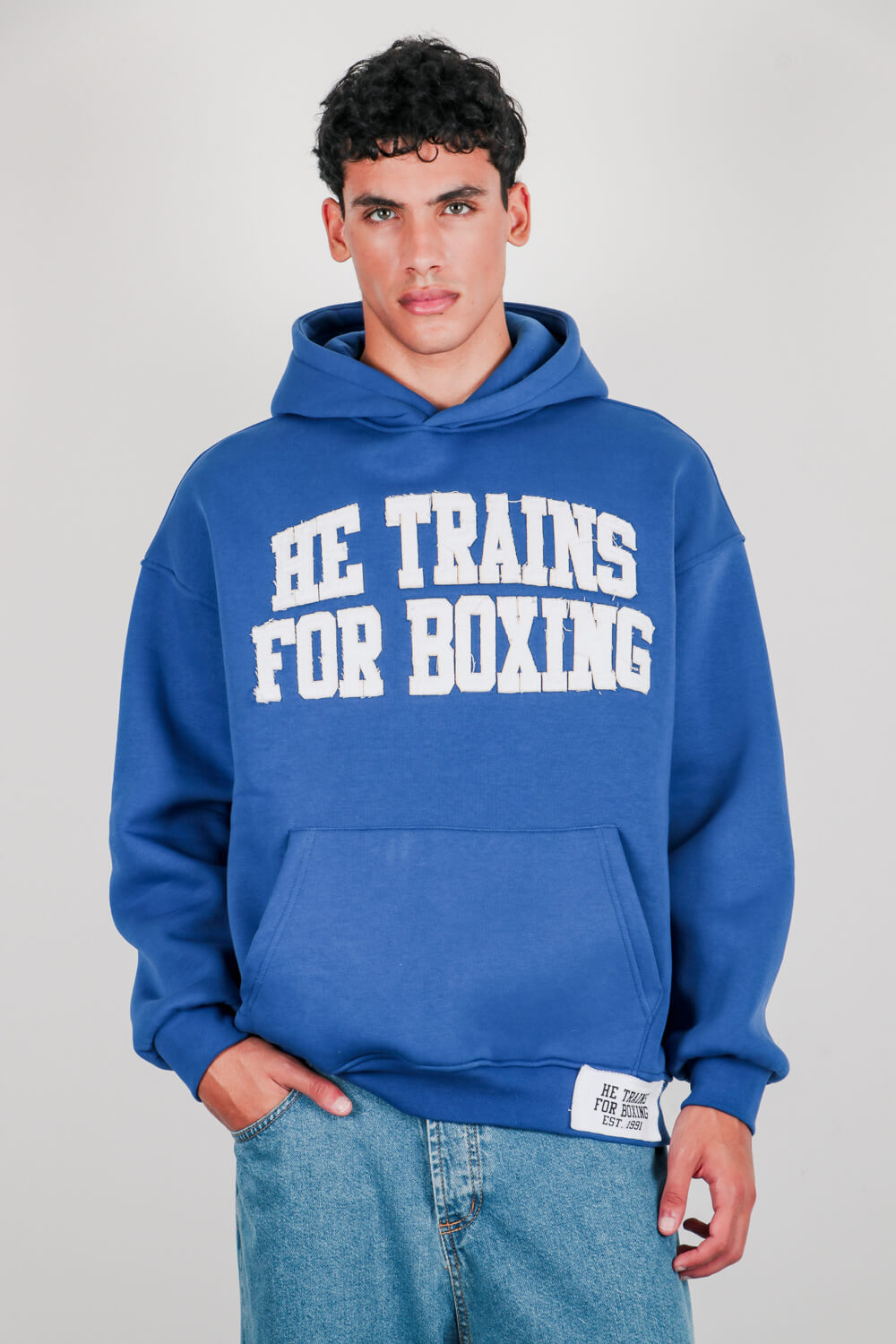 Φούτερ με κουκούλα trains for boxing