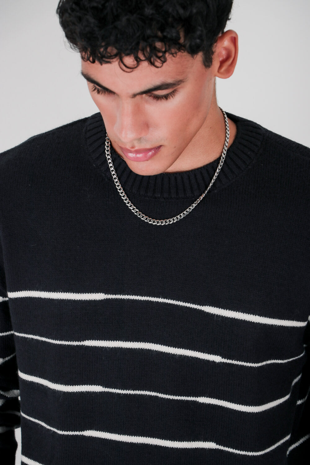 Πλεκτή μπλούζα με ρίγες