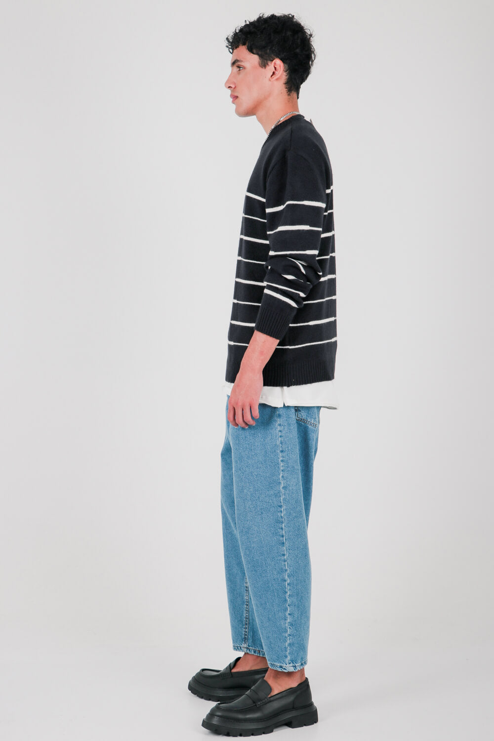 Πλεκτή μπλούζα με ρίγες