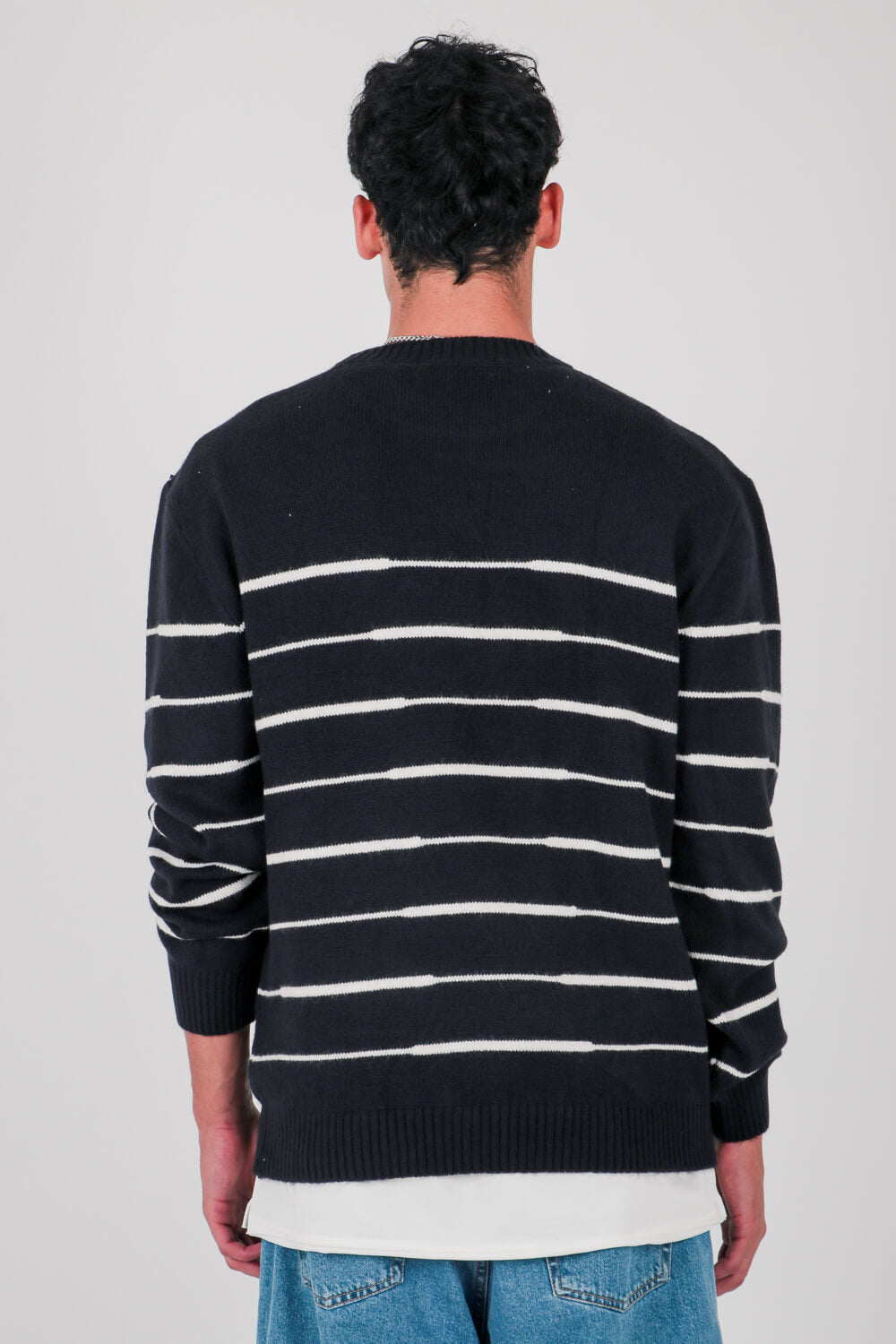 Πλεκτή μπλούζα με ρίγες