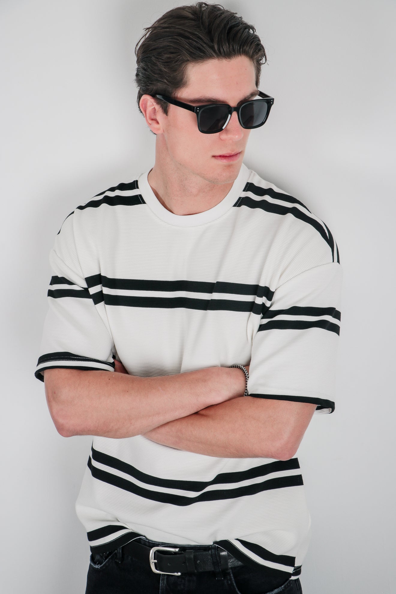 Ριγέ μπλούζα με υφή