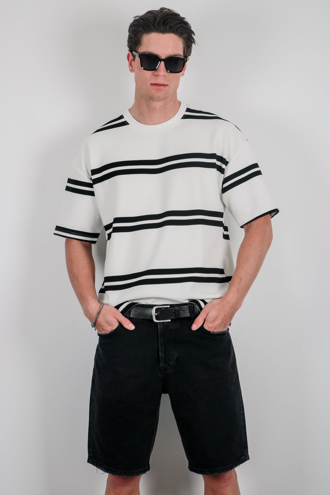 Ριγέ μπλούζα με υφή