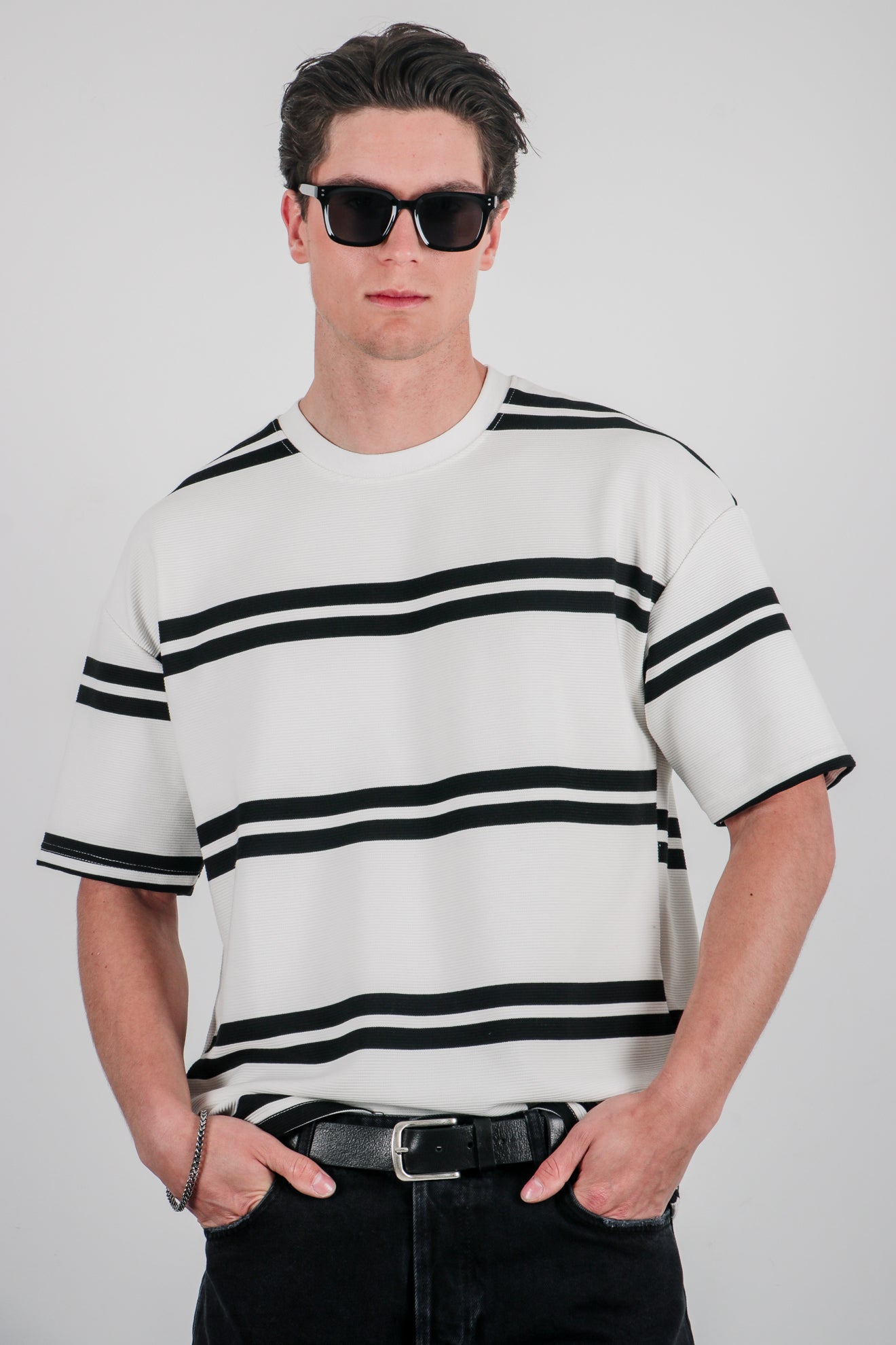 Ριγέ μπλούζα με υφή