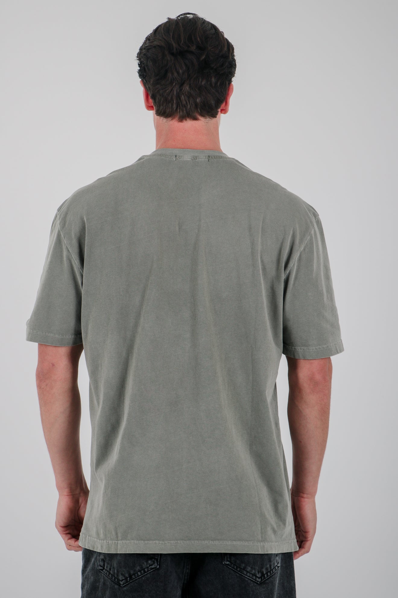 Μπλούζα με ξέβαμμα και στάμπα