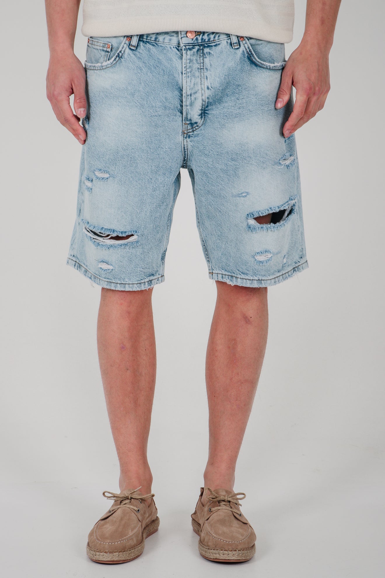 Βερμούδα ντένιμ με σκισίματα