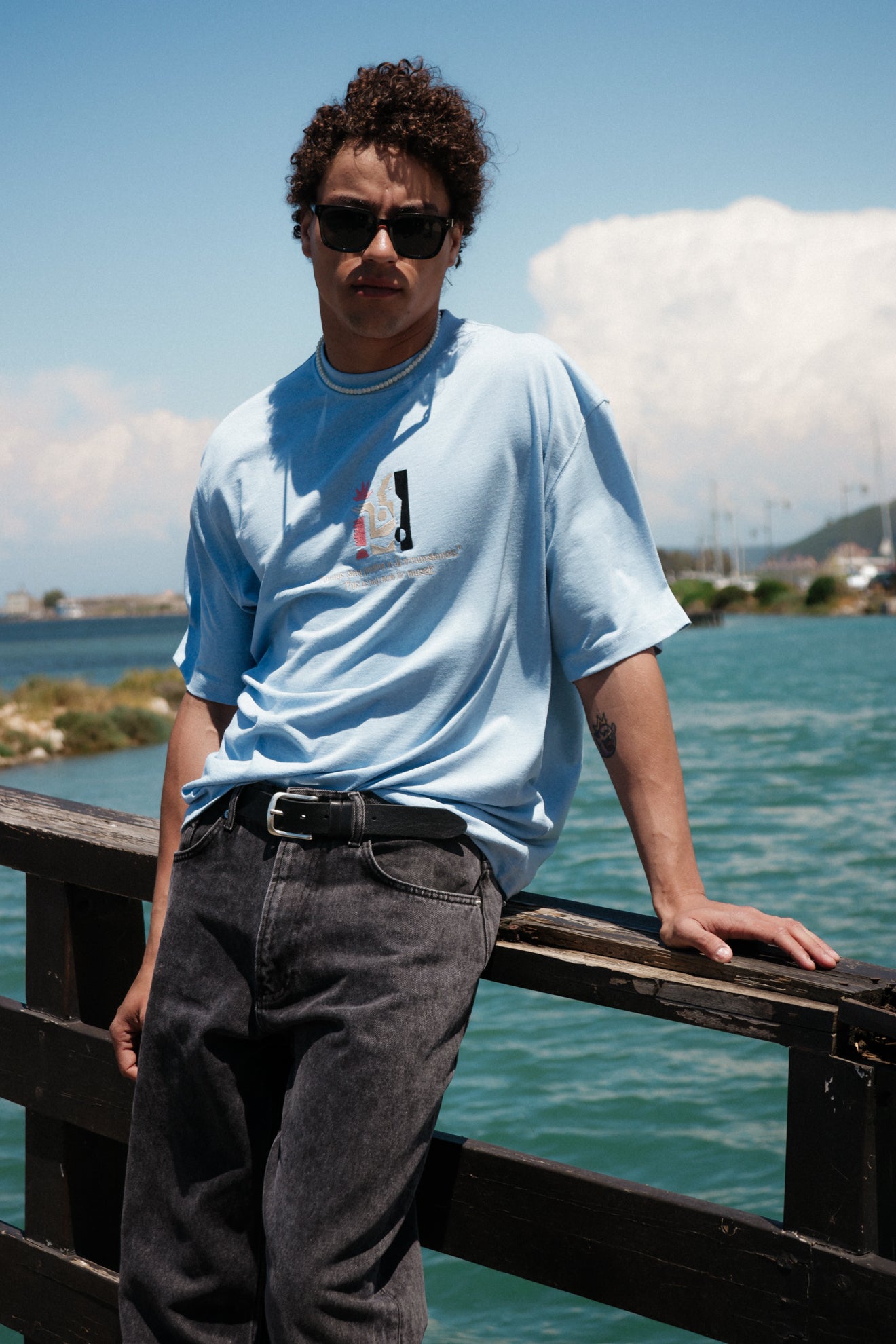 Βαμβακερή μπλούζα με κέντημα