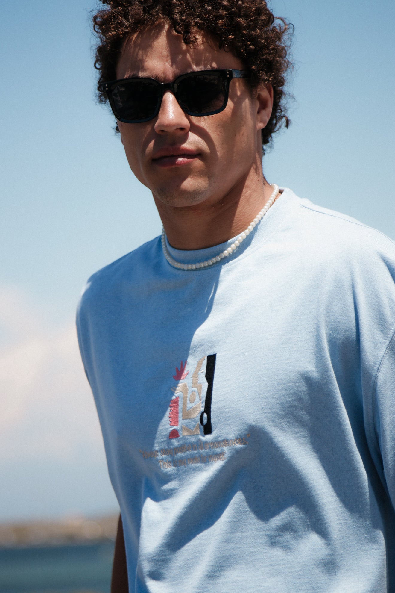 Βαμβακερή μπλούζα με κέντημα