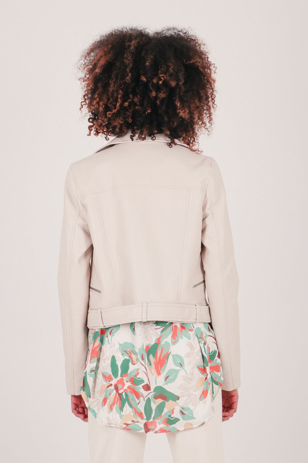 Μπουφάν biker με υφή δέρματος