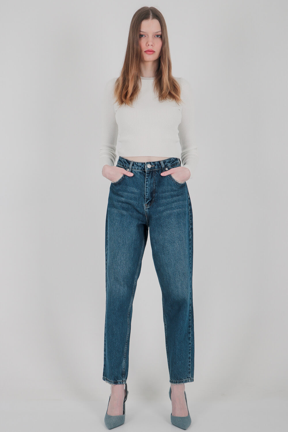 Ψηλόμεσο τζιν mom fit