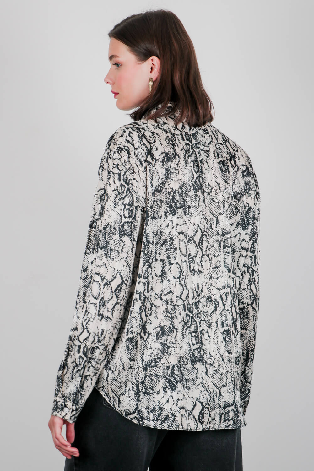 Σατινέ πουκάμισο animal print