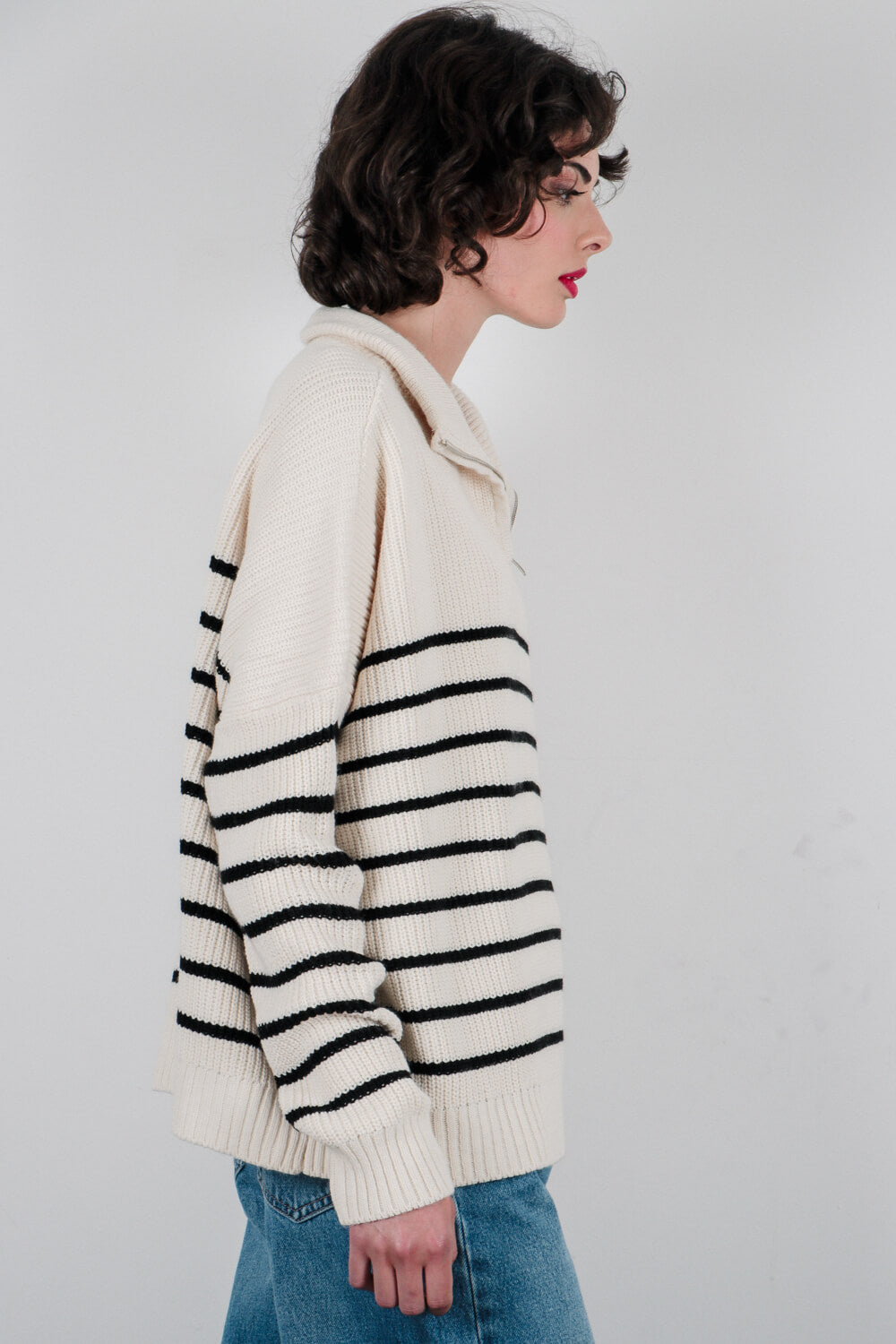 Πλεκτό πουλόβερ με φερμουάρ