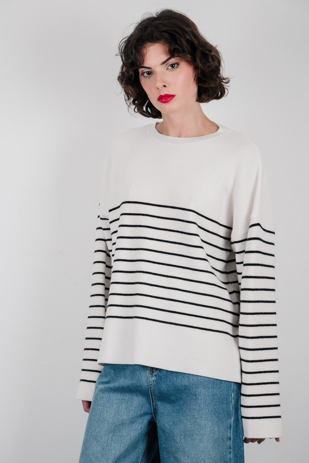 Πλεκτό πουλόβερ ριγέ