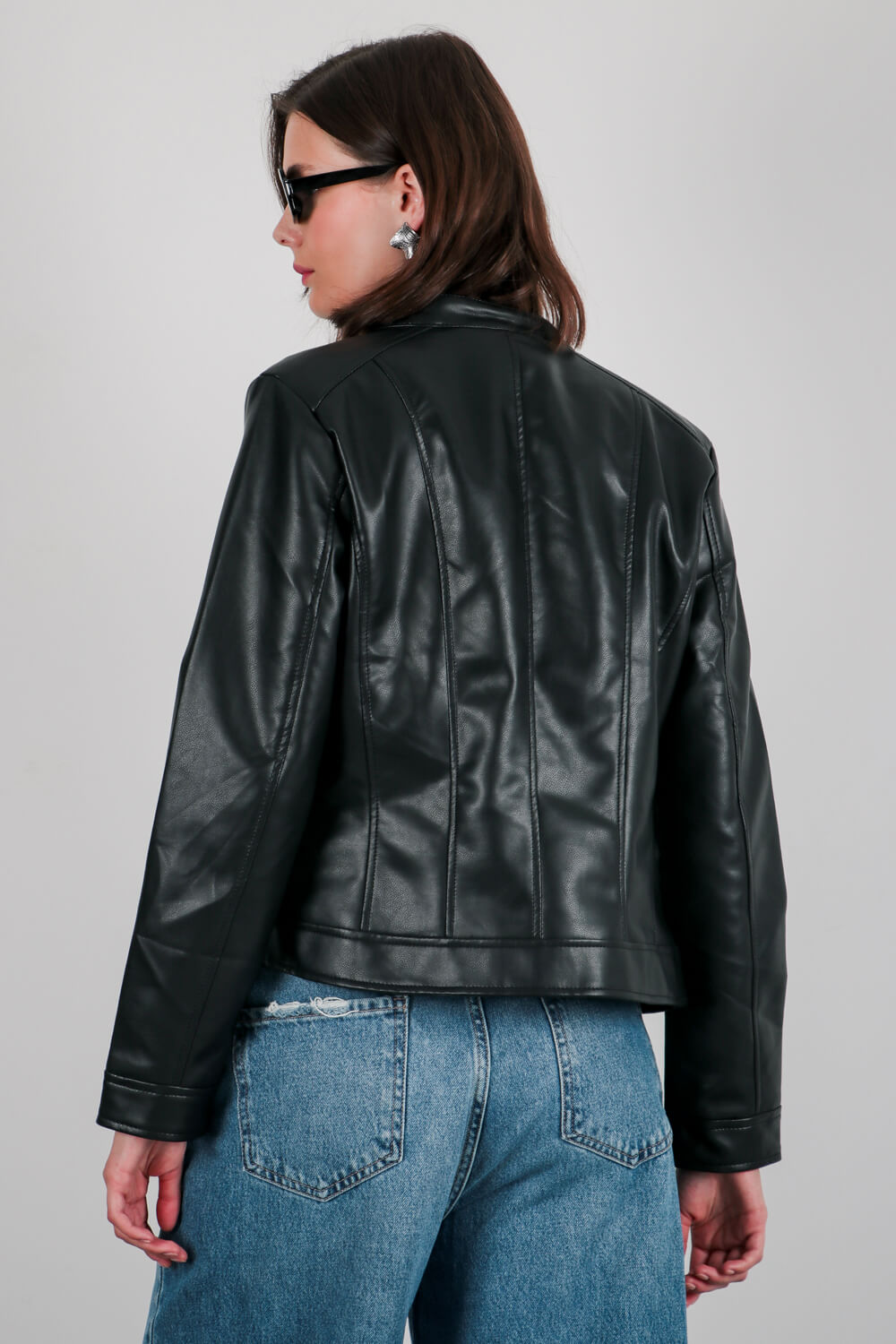 Μπουφάν με υφή δέρματος