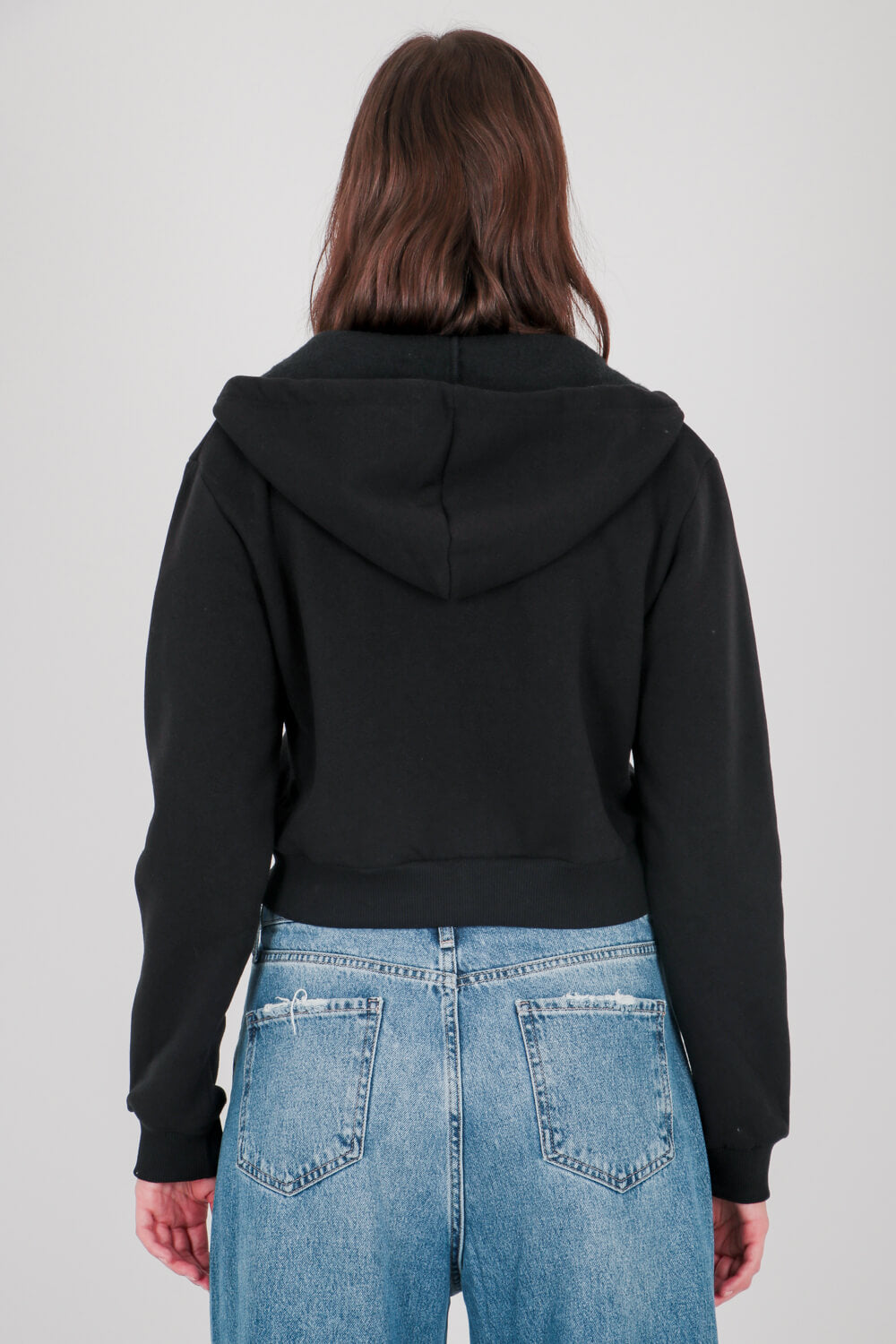 Ζακέτα crop με κουκούλα