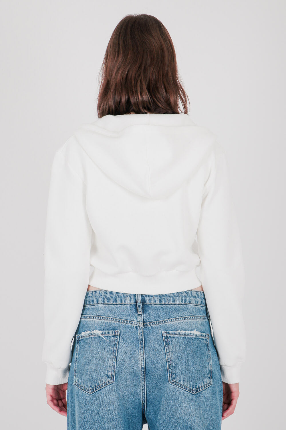 Ζακέτα crop με κουκούλα