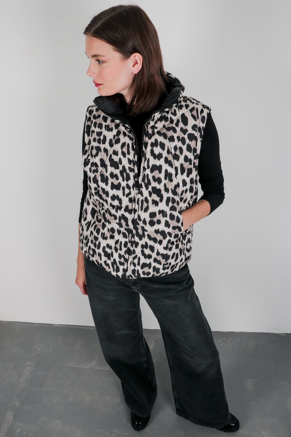 Γιλέκο διπλής όψης animal print