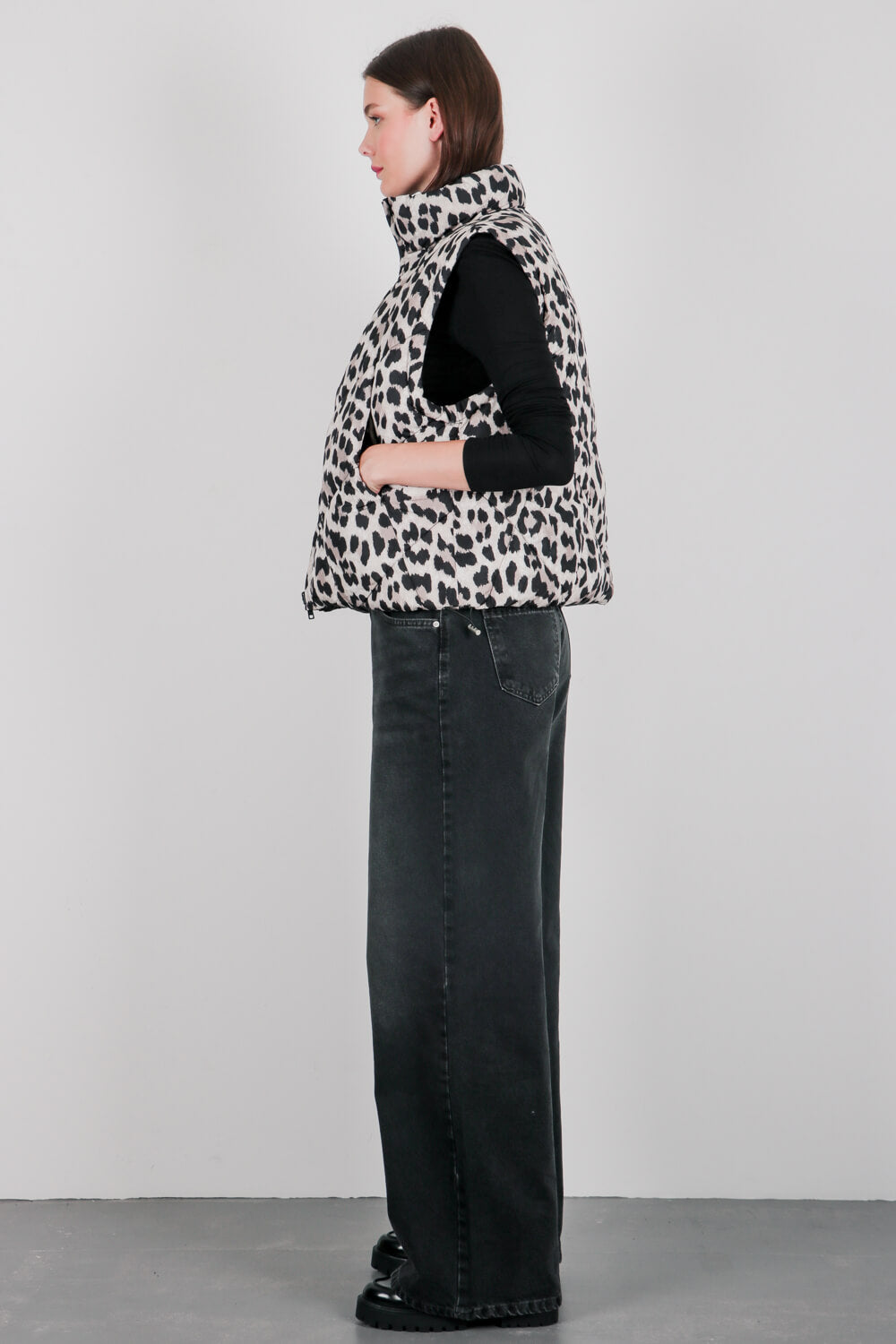 Γιλέκο διπλής όψης animal print