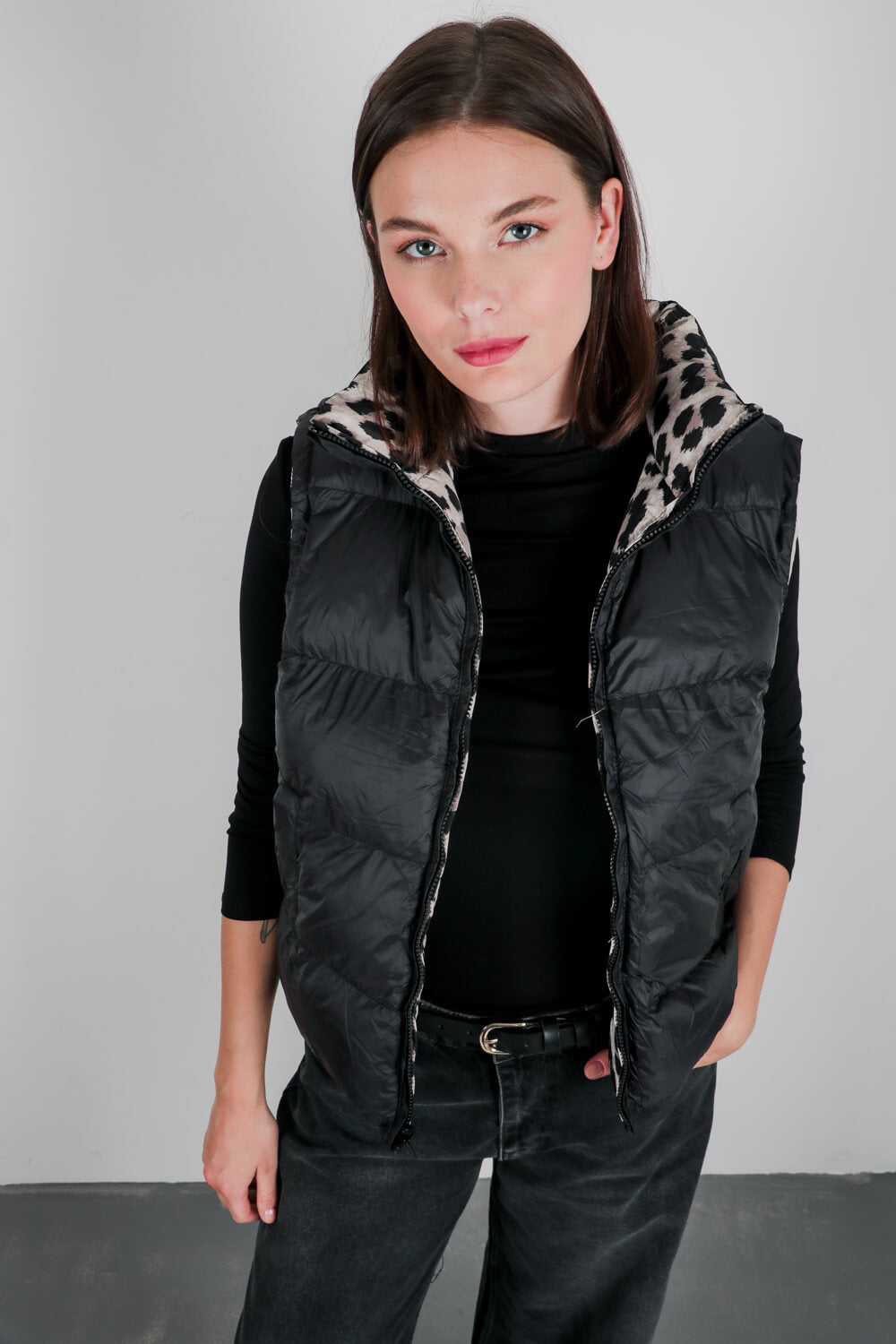 Γιλέκο διπλής όψης animal print