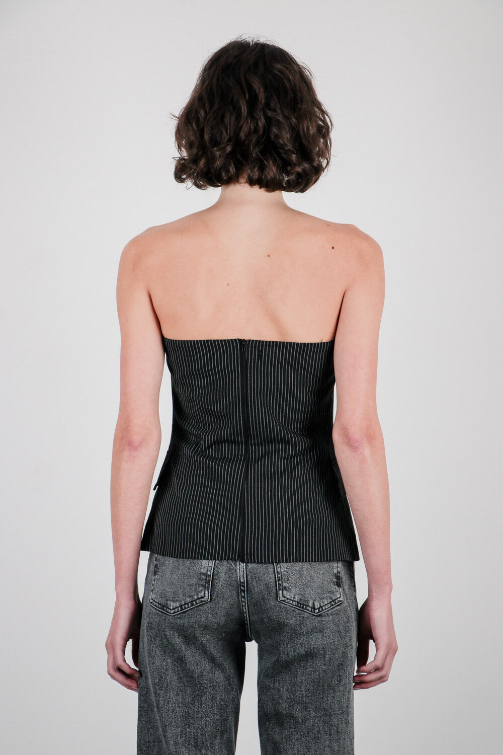 Τοπ ριγέ strapless