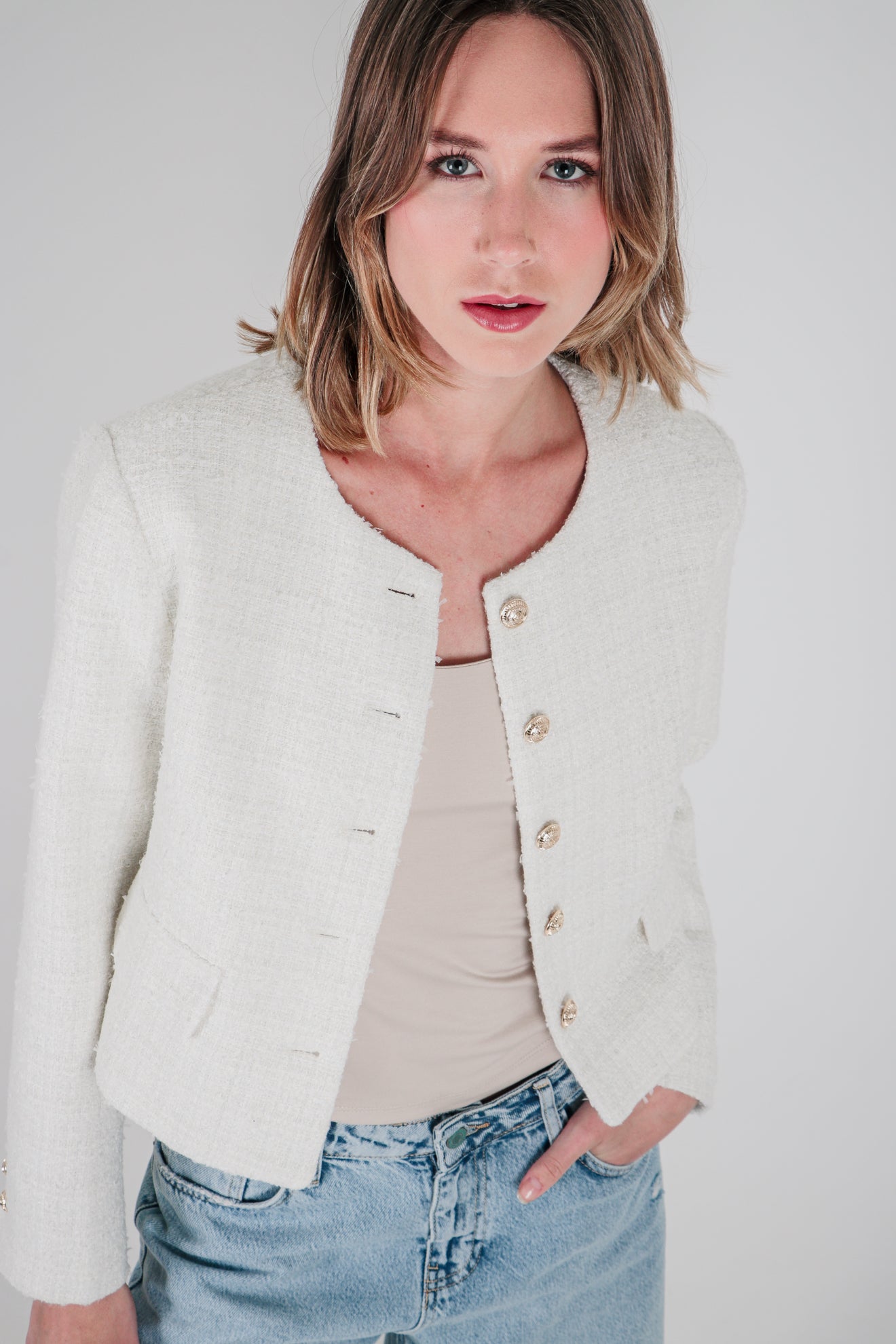 Μάλλινο μπλέιζερ με σχέδιο ύφανσης