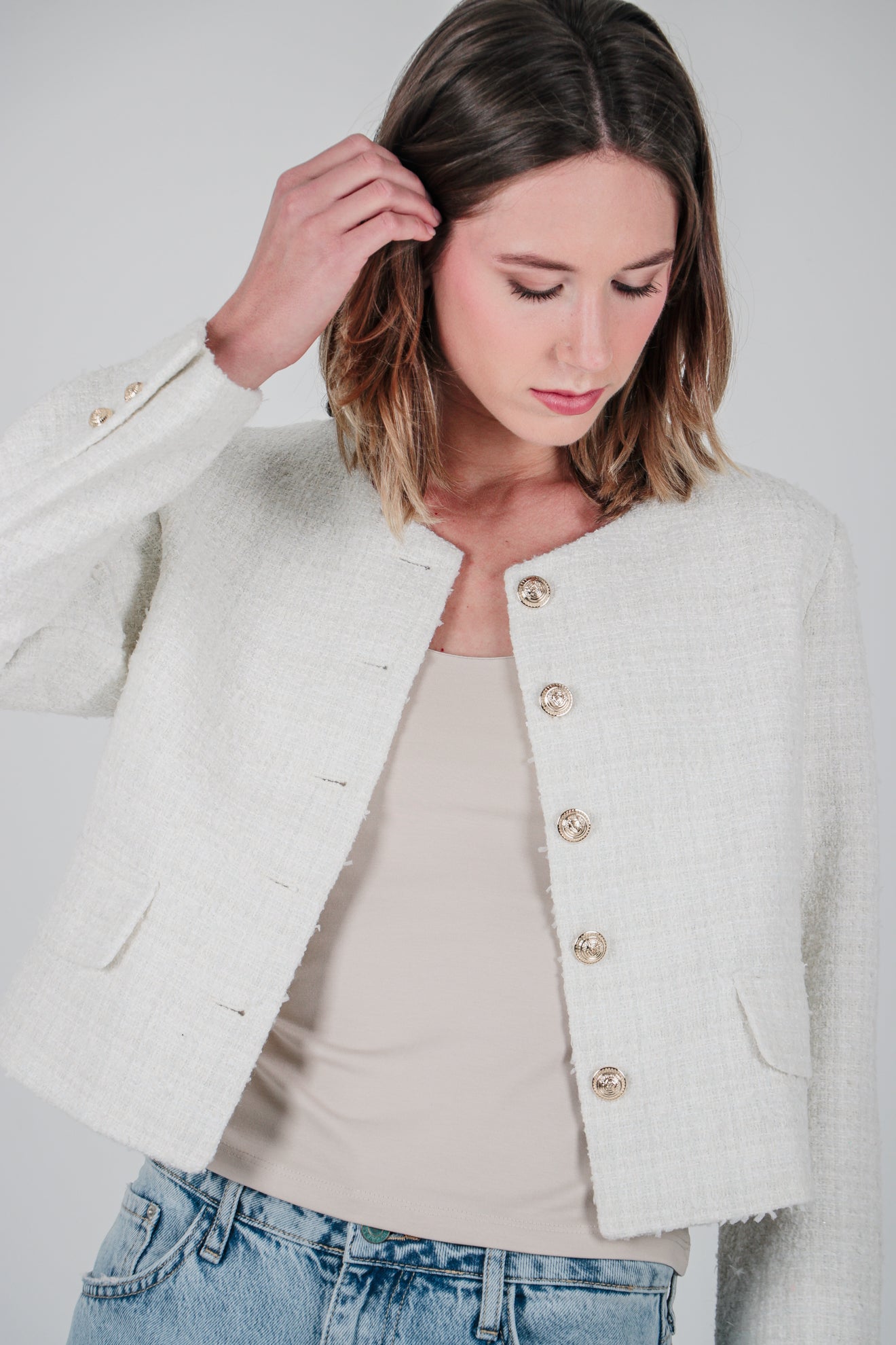 Μάλλινο μπλέιζερ με σχέδιο ύφανσης