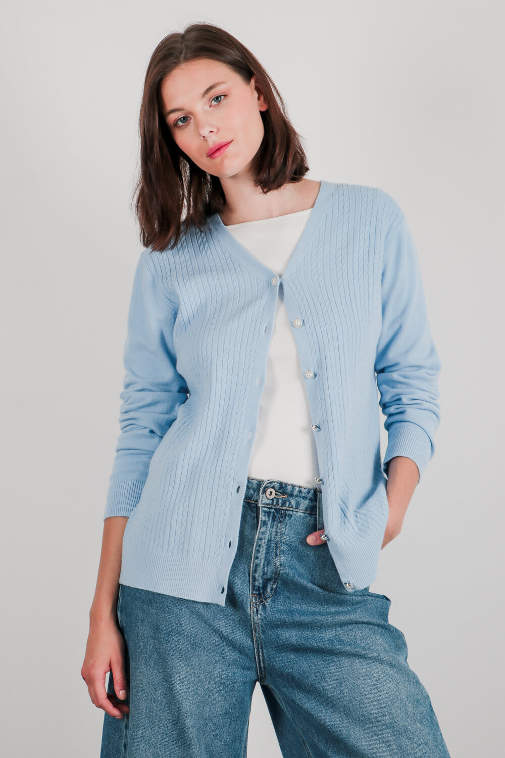 Πλεκτή ζακέτα με πέρλες