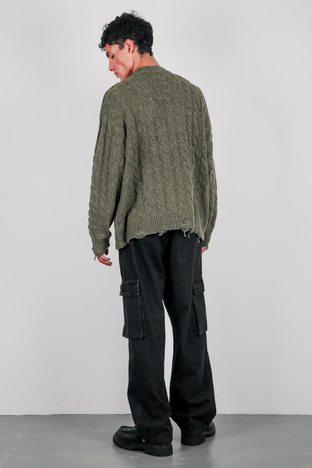 Πλεκτή μπλούζα με σχέδιο πλεξίδες