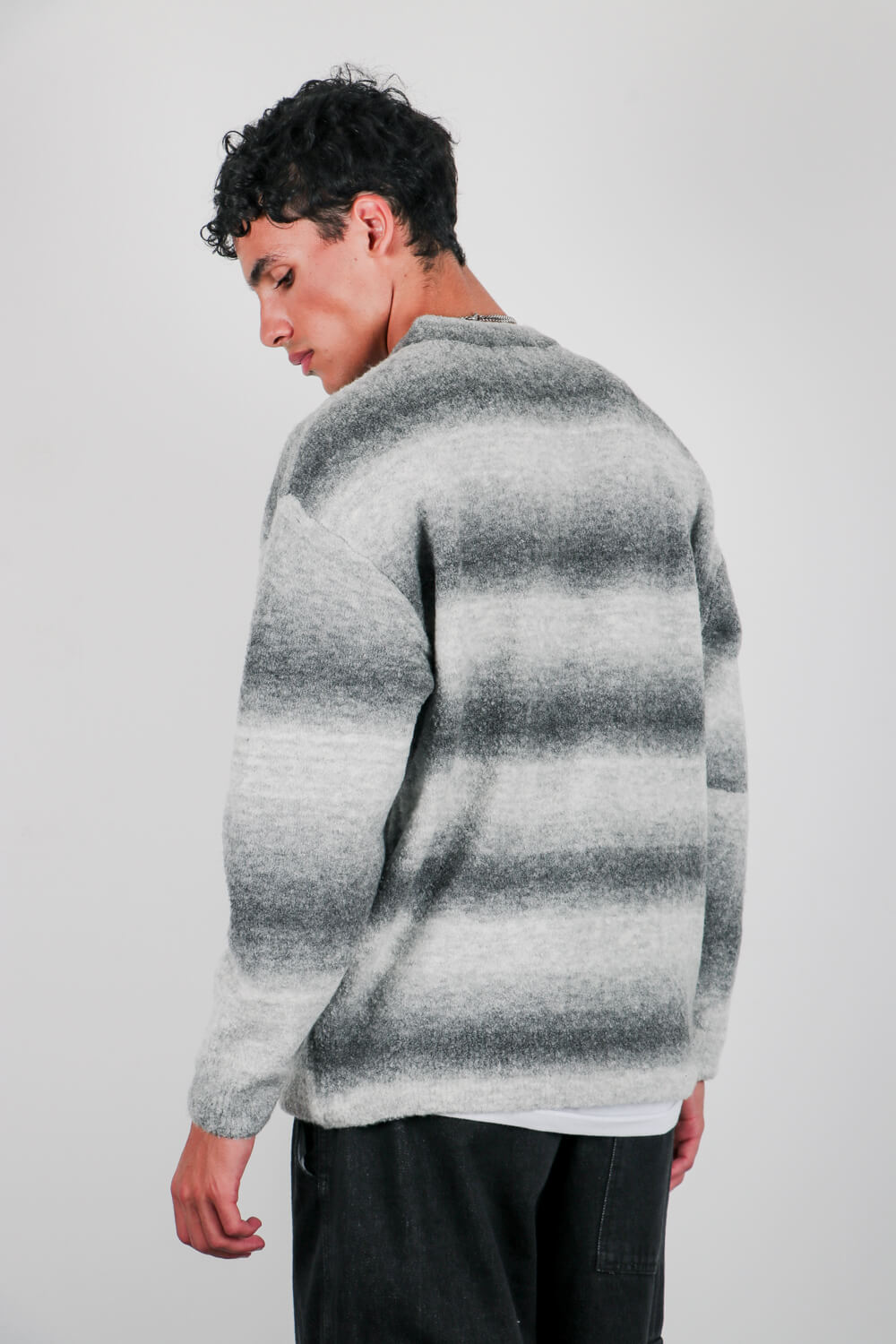 Πλεκτή μπλούζα με ρίγες