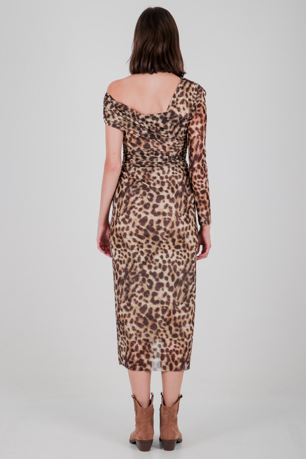 Φόρεμα με τούλι animal print