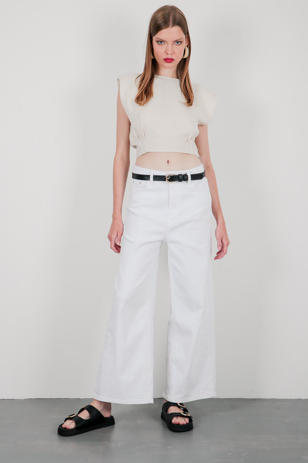 Τζιν wide leg crop