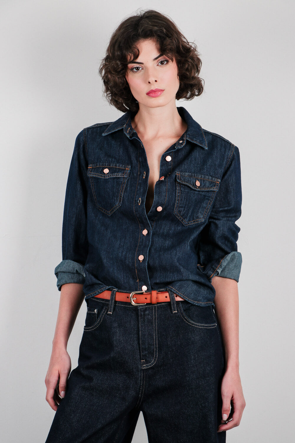 Slim πουκάμισο ντένιμ