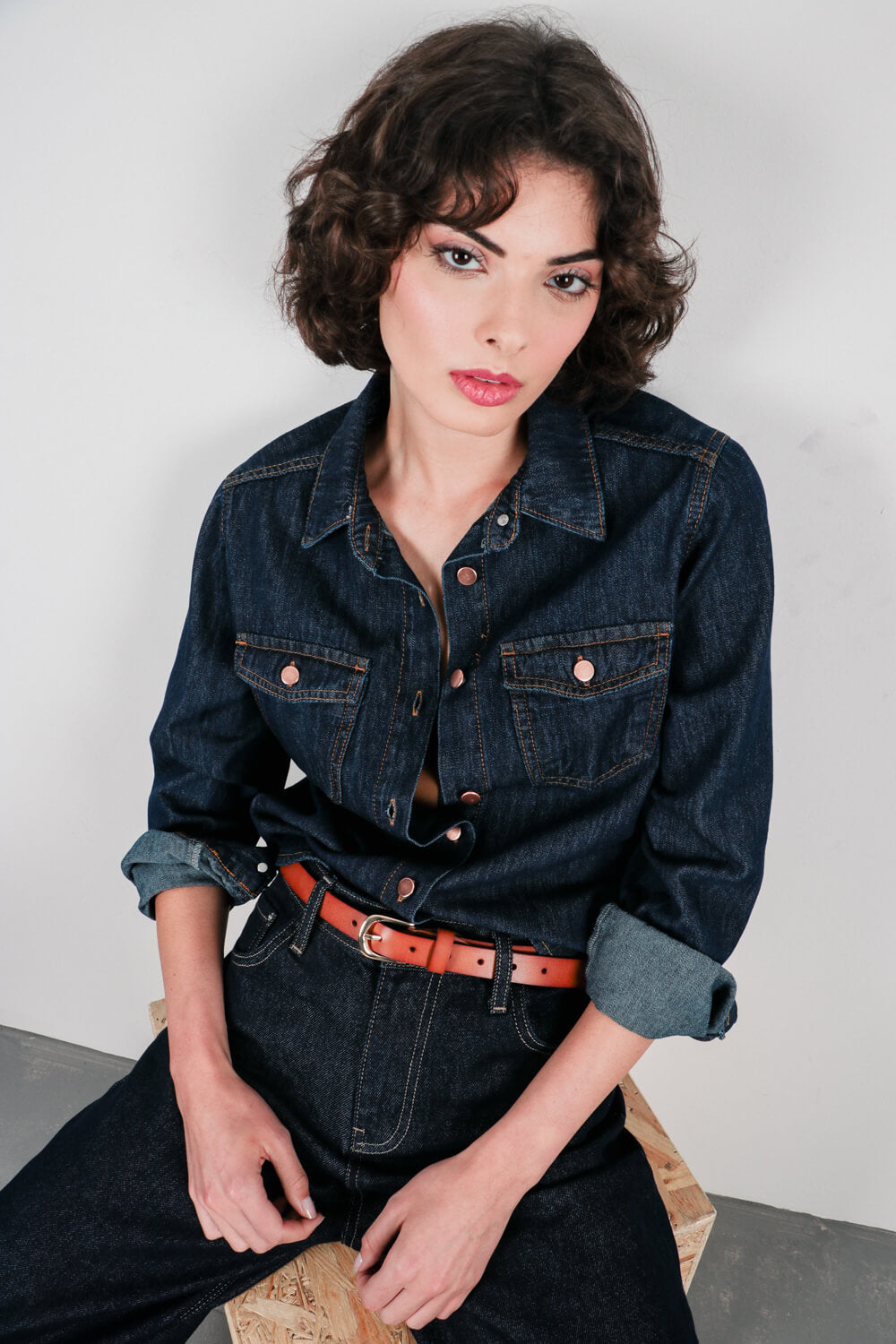 Slim πουκάμισο ντένιμ