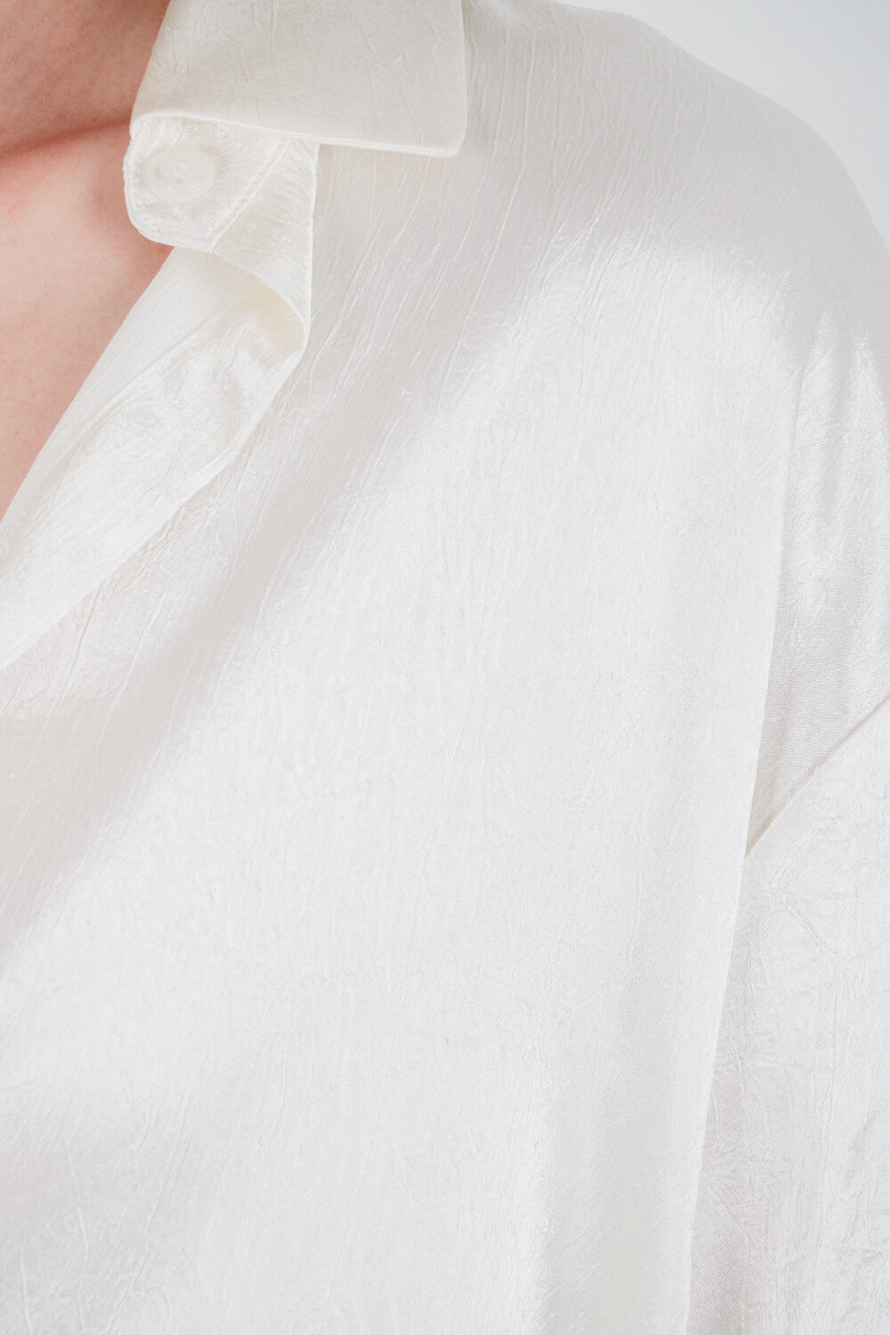 Πουκάμισο σατινέ με όψη τσαλακωμένου