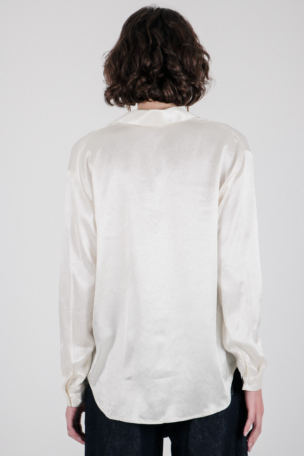 Πουκάμισο σατινέ με όψη τσαλακωμένου