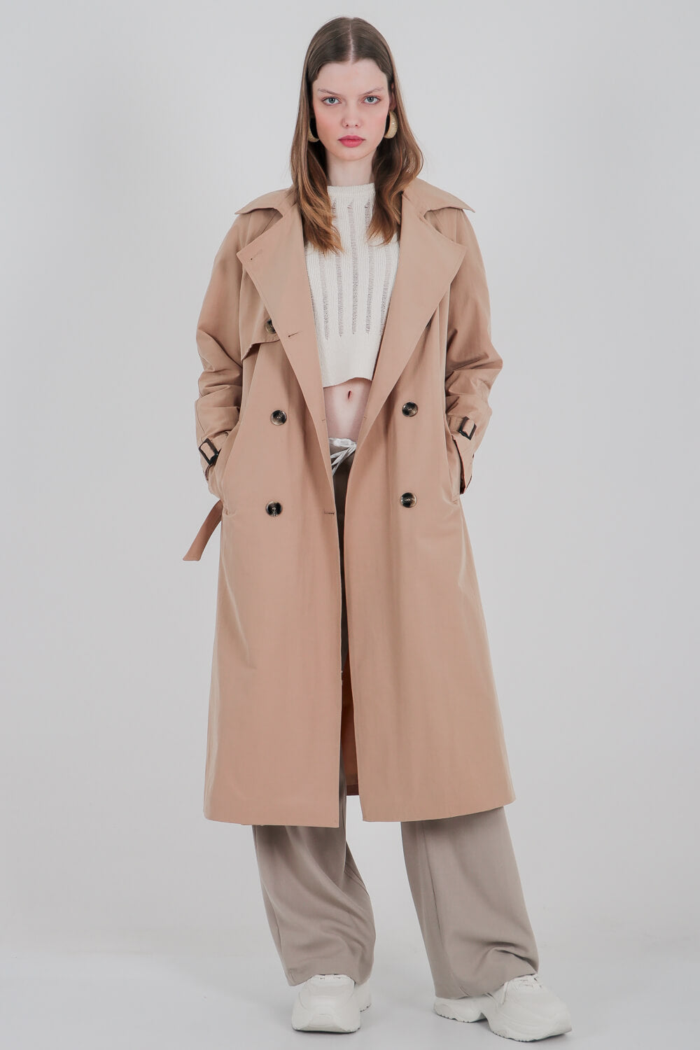 Μακριά σταυρωτή καπαρντίνα