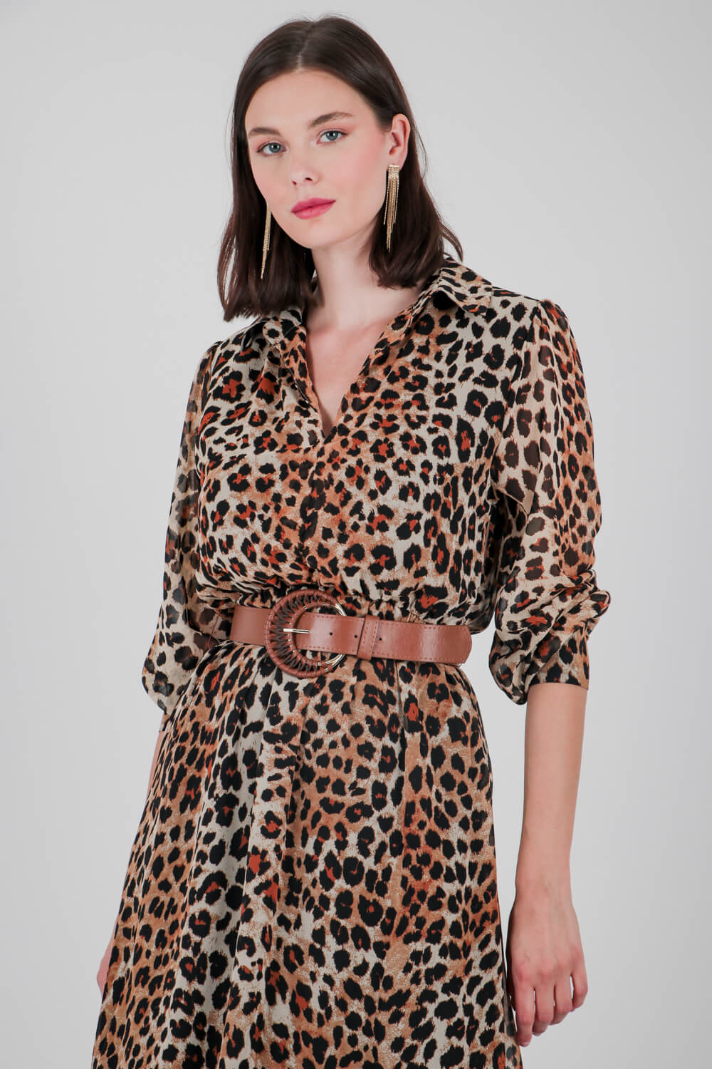 Φόρεμα μίντι animal print