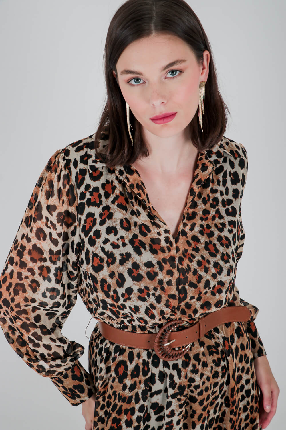 Φόρεμα μίντι animal print