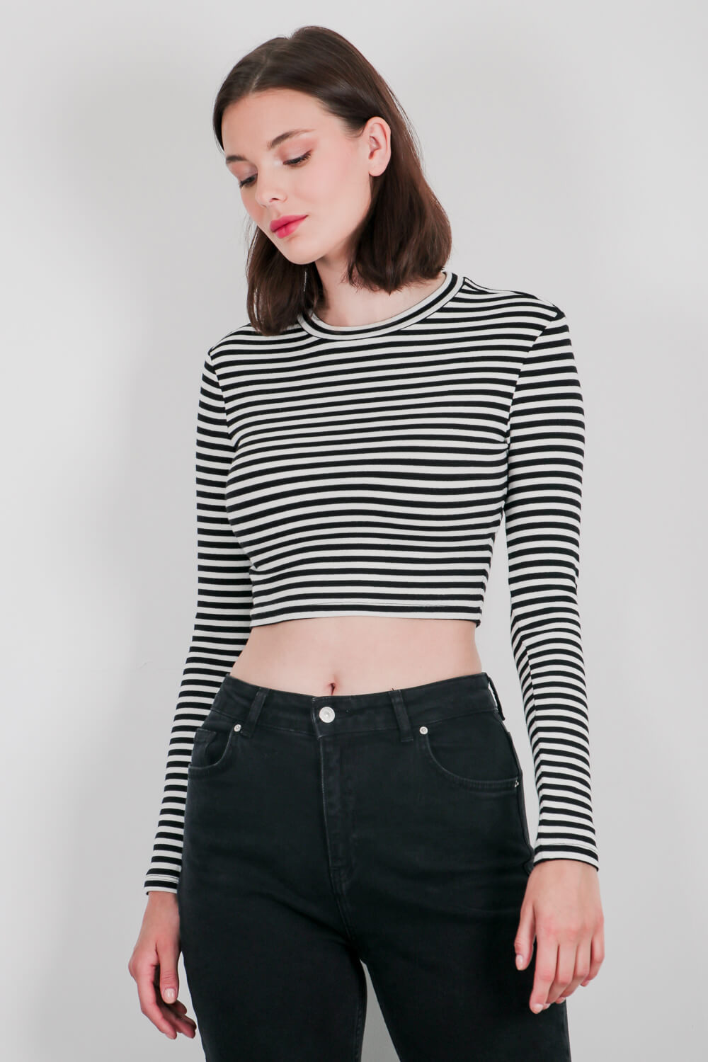 Ριγέ τοπ crop