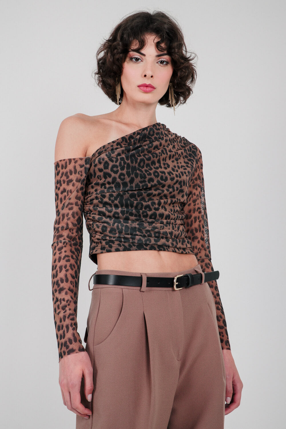 Ασύμμετρο τοπ animal print