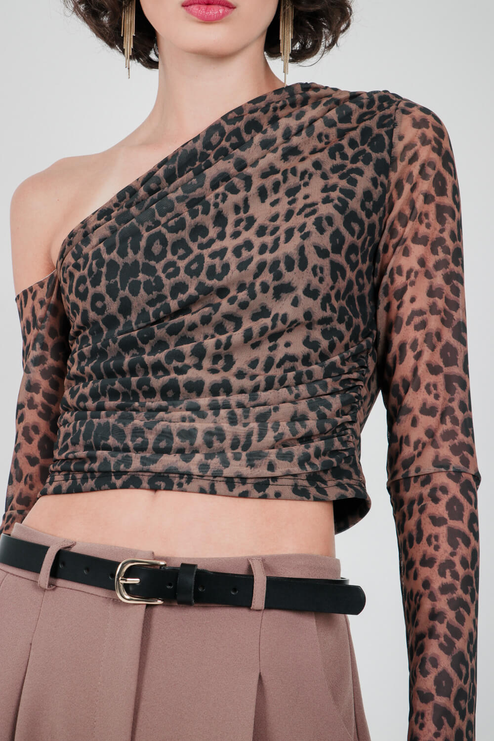 Ασύμμετρο τοπ animal print