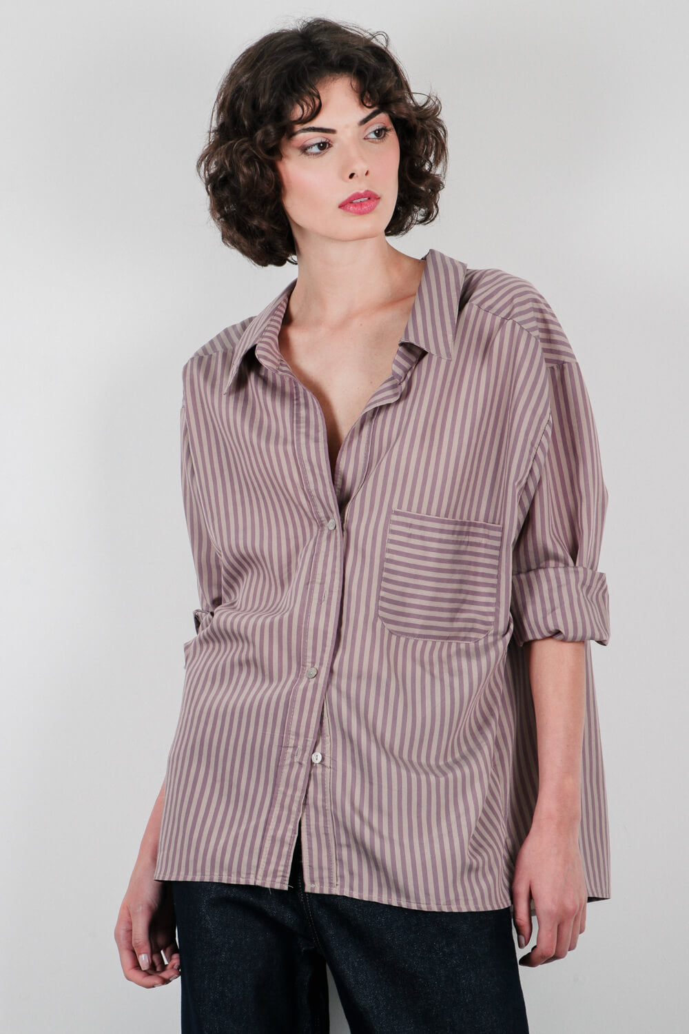 Ριγέ πουκάμισο oversize