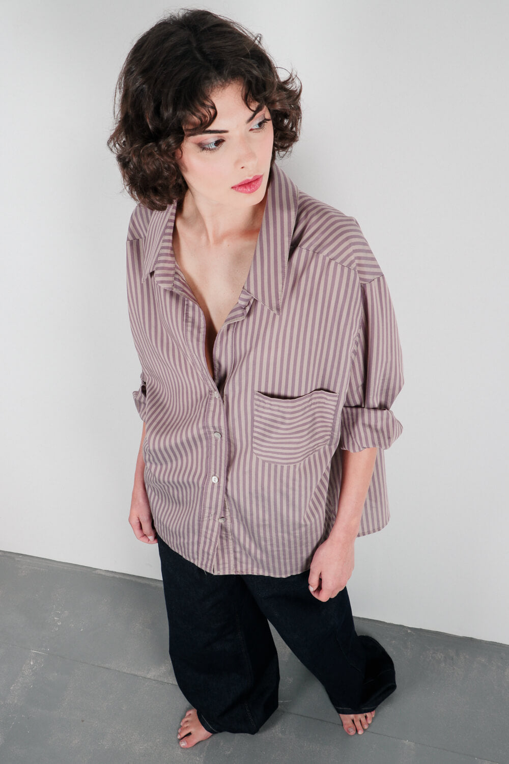 Ριγέ πουκάμισο oversize