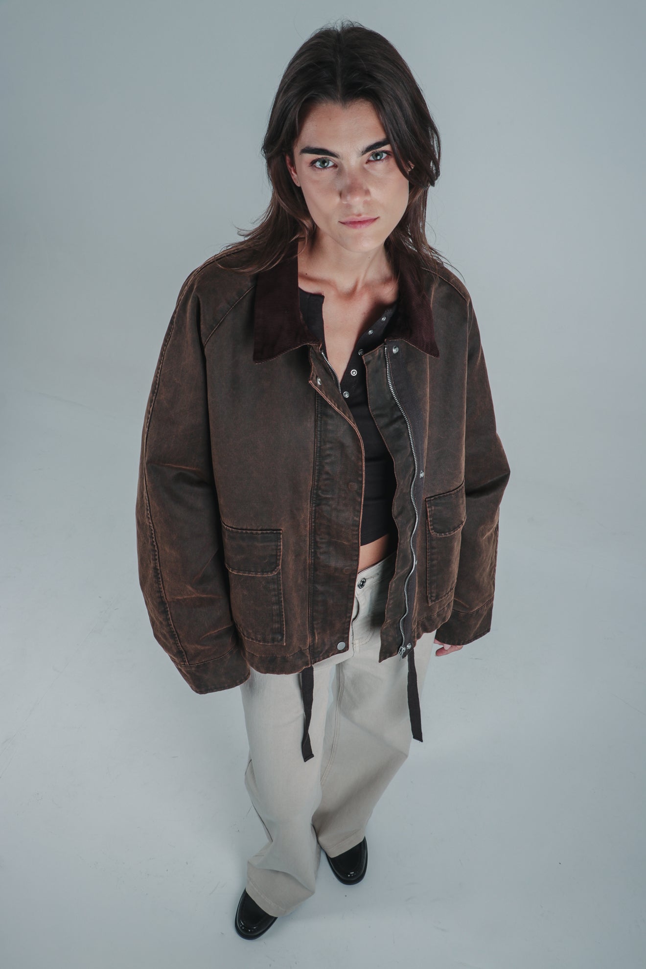 Oversized παρκά από μείγμα βαμβακιού