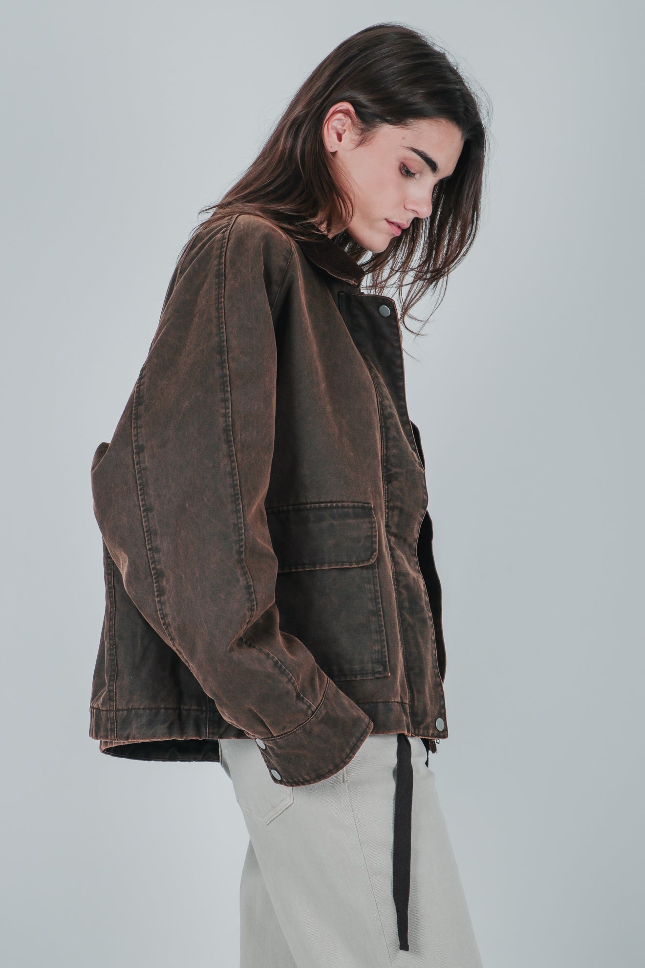 Oversized παρκά από μείγμα βαμβακιού