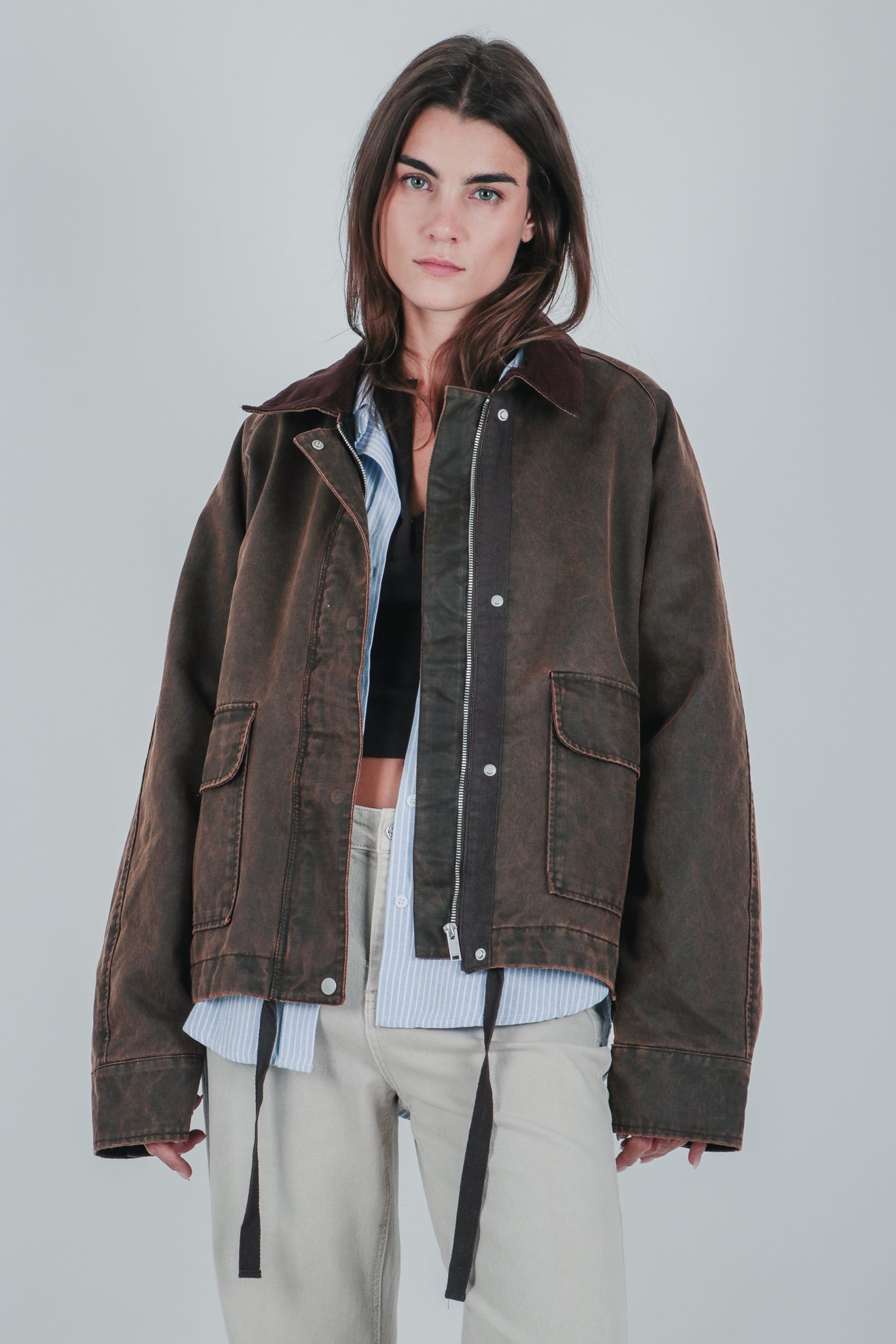 Oversized παρκά από μείγμα βαμβακιού