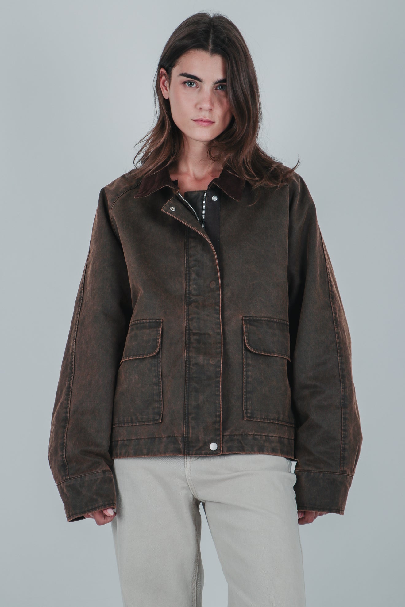 Oversized παρκά από μείγμα βαμβακιού